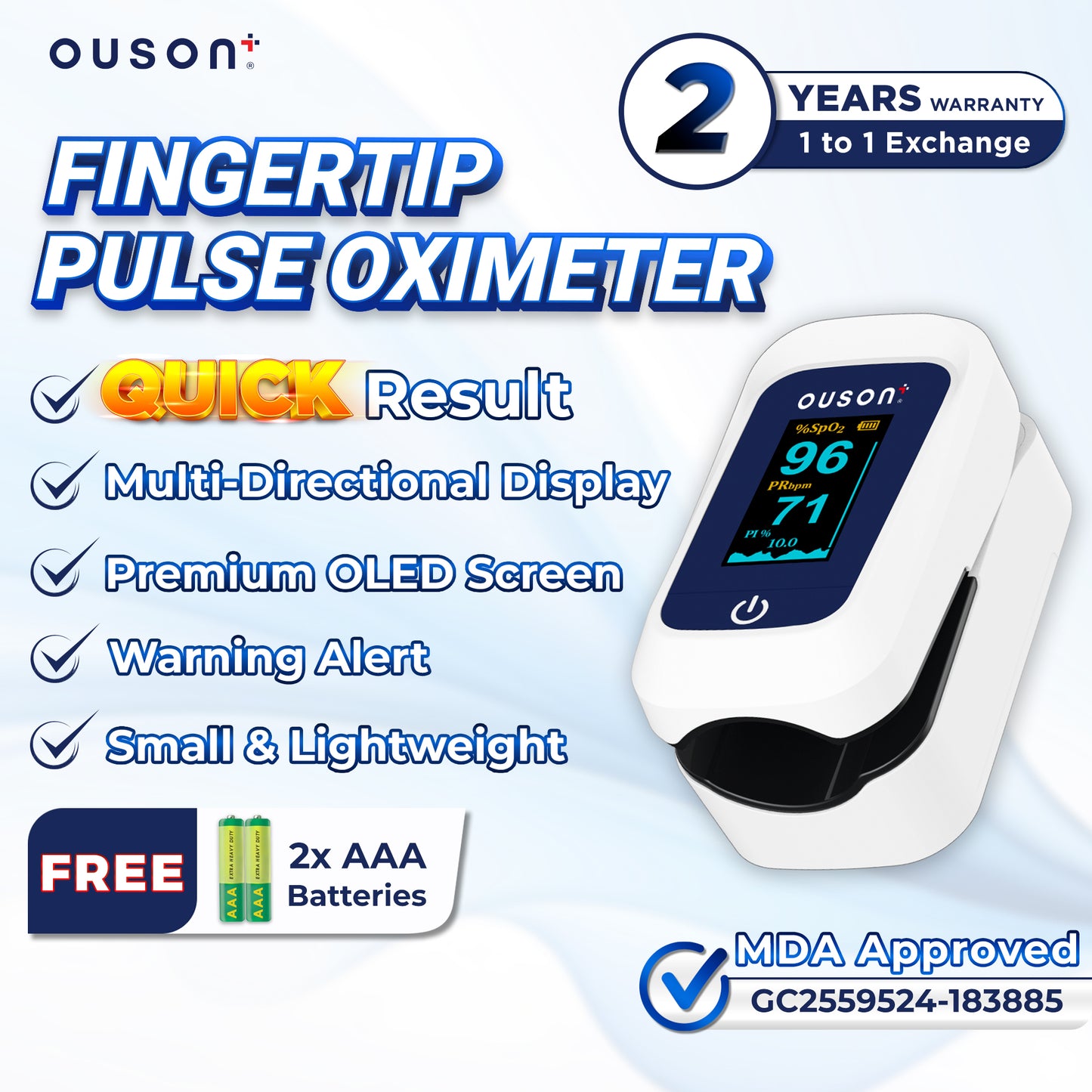 Ouson Fingertip Pulse Oximeter