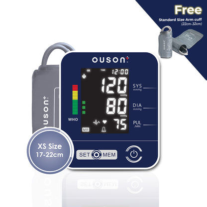 Ouson  Home Pro 3.5" Backlight XS Size (17cm-22cm) Arm-Type Electronic Blood Pressure Monitor