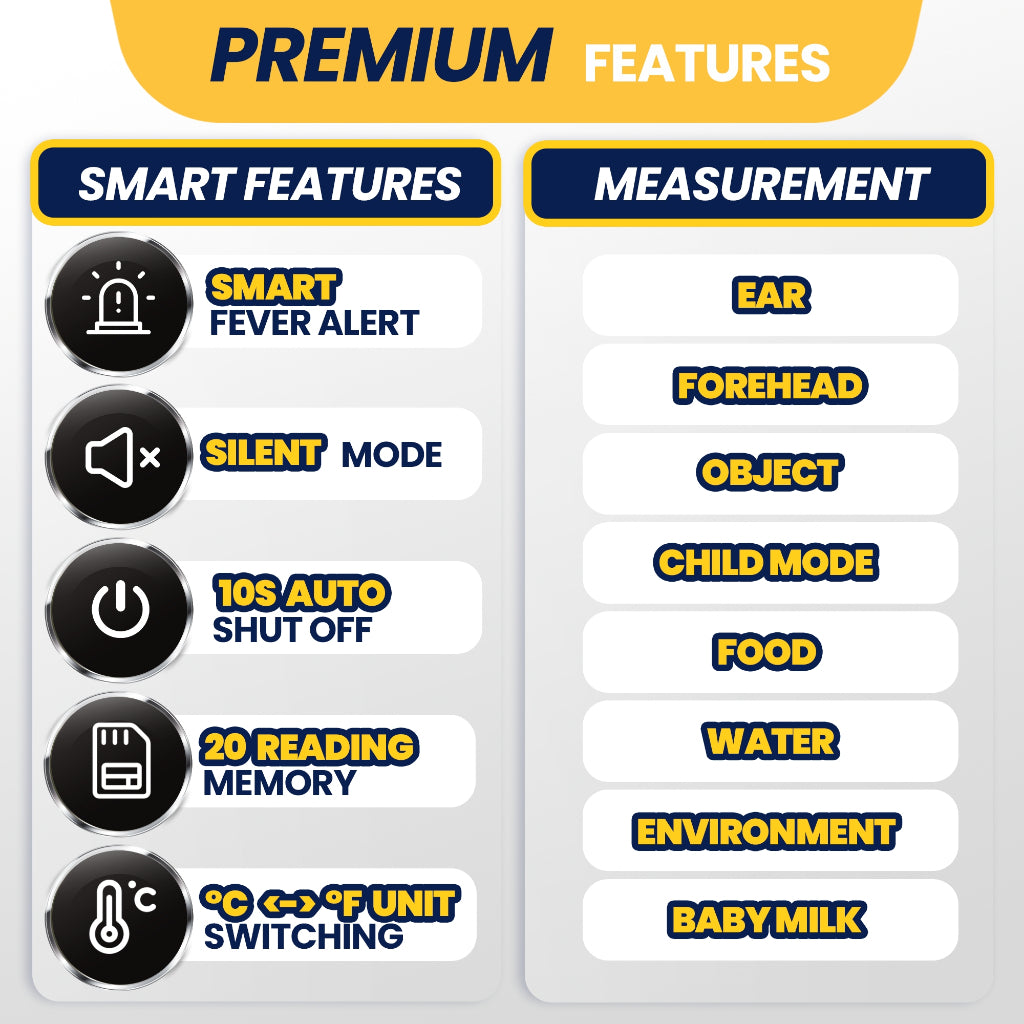 Ouson Home Pro 3.5" Backlight Arm-Type Electronic Blood Pressure Monitor + Thermo Rapid 8-In-1 Backlight Infrared Thermometer (Bundle)